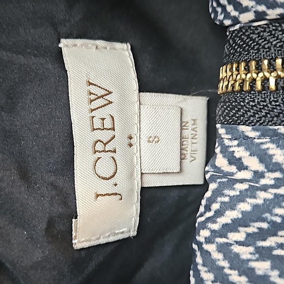 J. Crew Black and Tan Herringbone Quilted Down Puffer Vest S - Picture 5 of 7